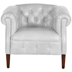 Halo Grace Aniline Leather Armchair Rider White